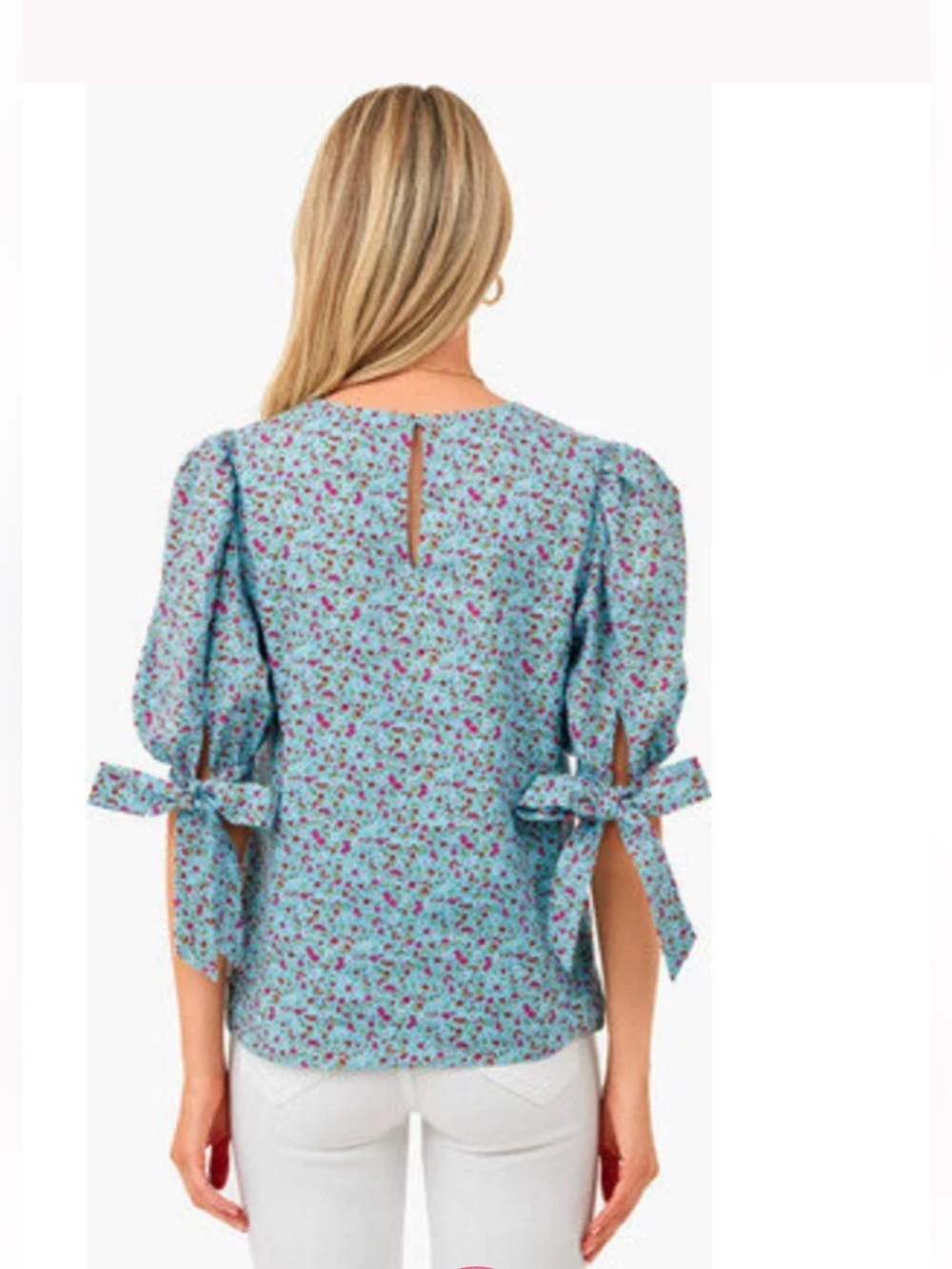 Tuckernuck Hyacinth House Fiona Ditsy Floral Elbow Sleeves Blouse - Picture 6 of 11
